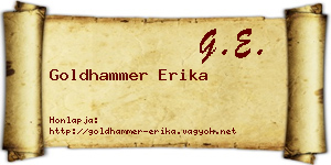 Goldhammer Erika névjegykártya